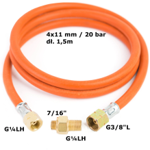 Reduction connection to a tourist gas cylinder G 3 / 8&quot; L - 7 / 16&quot; hose 1.5 m