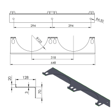 Wall holder for 2 gas cylinders, max. diameter 250 mm PRO-LINE cylinders