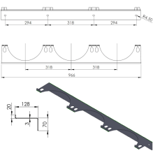 Wall holder for 3 gas cylinders, max. diameter 250 mm PRO-LINE cylinders