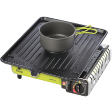 Grill grate for a gas camping stove with a CAST IRON burner function