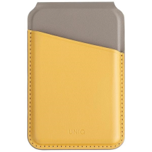 Uniq Lyden DS magnetic RFID wallet with phone stand - yellow-gray