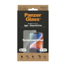 „PanzerGlass Ultra-Wide Fit“ grūdinto stiklo antibakterinis privatumas su padėties įtaisu, skirtas „iPhone 14 / 13 Pro /