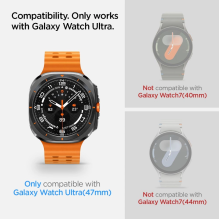 „Spigen Glas.TR EZ Fit“ grūdintas stiklas, skirtas „Samsung Galaxy Watch Ultra“ (47 mm) – skaidrus (2 pakuotės)