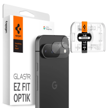 Spigen Optik.tR Ez Fit grūdinto stiklo fotoaparato ekrano apsauga, skirta „Google Pixel 9“ (2 pakuotės)