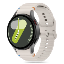 Tech-Protect silikoninis sportinis dirželis, skirtas Samsung Galaxy Watch 4 / 5 / 5 Pro / 6 / 7 / FE - smėlio spalvos