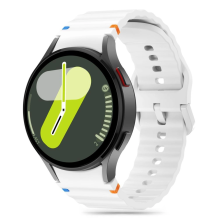 Tech-Protect silikoninis sportinis dirželis, skirtas Samsung Galaxy Watch 4 / 5 / 5 Pro / 6 / 7 / FE - baltas