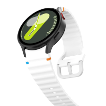 Tech-Protect Silicone Sport Strap for Samsung Galaxy Watch 4 / 5 / 5 Pro / 6 / 7 / FE - White