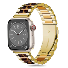 Tech-Protect modernus Apple laikrodžio dirželis 4 / 5 / 6 / 7 / 8 / 9 / SE (38 / 40 / 41 mm) – auksinis / leopardas