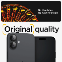 Tempered Glass for Spigen Glass tR EZ Fit Optik Pro for iPhone 16 Plus Camera (2 pcs.) - Black