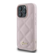 Guess Quilted Metal Logo iPhone 16 Pro Case - Pink