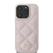 Guess Quilted Metal Logo iPhone 16 Pro Case - Pink