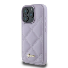 Guess Quilted Metal Logo dėklas, skirtas iPhone 16 Pro - šviesiai violetinė