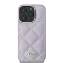 Guess Quilted Metal Logo dėklas, skirtas iPhone 16 Pro - šviesiai violetinė