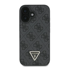 Guess Leather 4G Triangle Strass MagSafe Case for iPhone 16 Plus - Black