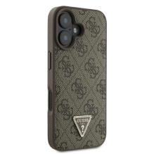 Guess Leather 4G Triangle Strass MagSafe Case for iPhone 16 Plus - Brown