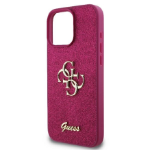 Guess Fixed Glitter Big 4G dėklas, skirtas iPhone 16 Pro Max - violetinė