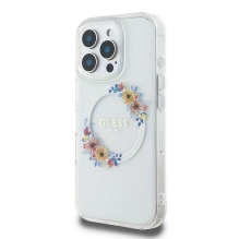 Guess IML Flowers Wreath MagSafe iPhone 16 Pro Case - Clear