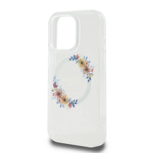 Guess IML Flowers Wreath MagSafe iPhone 16 Pro Case - Clear