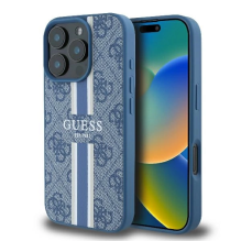 Guess 4G Printed Stripes MagSafe case for iPhone 16 Pro - blue