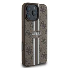 Guess 4G Printed Stripes MagSafe iPhone 16 Pro Case - Brown