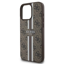 Guess 4G Printed Stripes MagSafe iPhone 16 Pro Case - Brown