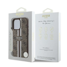 Guess 4G Printed Stripes MagSafe iPhone 16 Pro dėklas – rudas