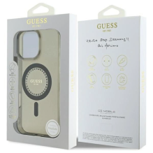 Guess IML Rhinestones MagSafe iPhone 16 Pro dėklas – juodas