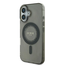 Guess IML Rhinestones MagSafe iPhone 16 Plus dėklas – juodas