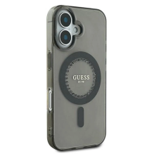 Guess IML Rhinestones MagSafe iPhone 16 Plus Case - Black