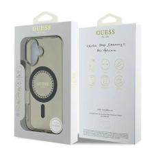 Guess IML Rhinestones MagSafe iPhone 16 Plus dėklas – juodas