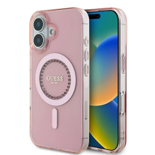 Guess IML Rhinestones MagSafe iPhone 16 Plus dėklas – rožinis