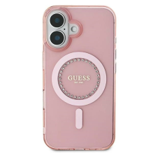 Guess IML Rhinestones MagSafe iPhone 16 Plus Case - Pink