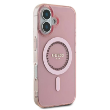 Guess IML Rhinestones MagSafe iPhone 16 Plus Case - Pink