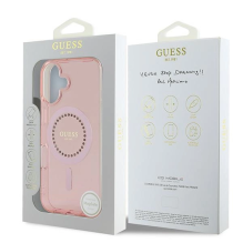 Guess IML Rhinestones MagSafe iPhone 16 Plus dėklas – rožinis