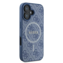 Guess 4G Ring Classic Logo MagSafe dėklas iPhone 16 - mėlynas