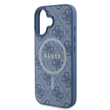 Guess 4G Ring Classic Logo MagSafe dėklas iPhone 16 - mėlynas