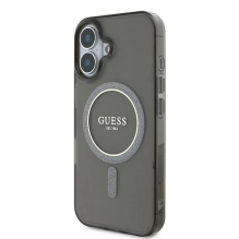 Guess IML Glitter Circle MagSafe case for iPhone 16 - black