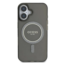 Guess IML Glitter Circle MagSafe dėklas iPhone 16 - juodas