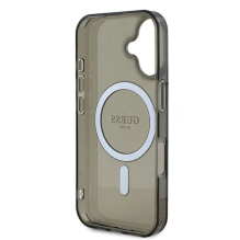 Guess IML Glitter Circle MagSafe dėklas iPhone 16 - juodas