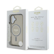 Guess IML Glitter Circle MagSafe dėklas iPhone 16 - juodas