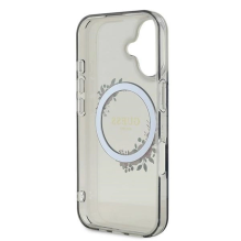 Guess IML Flowers Wreath MagSafe dėklas iPhone 16 - juodas