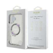 Guess IML Flowers Wreath MagSafe dėklas iPhone 16 - juodas