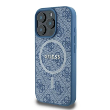 Guess 4G Ring Classic Logo MagSafe case for iPhone 16 Pro Max - blue