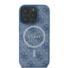 Guess 4G Ring Classic Logo MagSafe case for iPhone 16 Pro Max - blue