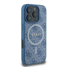 Guess 4G Ring Classic Logo MagSafe case for iPhone 16 Pro Max - blue