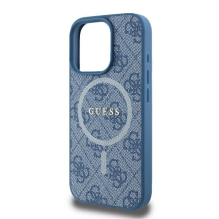 Guess 4G Ring Classic Logo MagSafe case for iPhone 16 Pro Max - blue