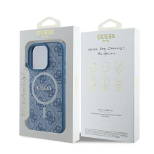 Guess 4G Ring Classic Logo MagSafe dėklas iPhone 16 Pro Max - mėlynas