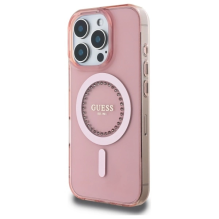 Guess IML Rhinestones MagSafe iPhone 16 Pro Max Case - Pink