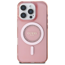 Guess IML Rhinestones MagSafe iPhone 16 Pro Max Case - Pink