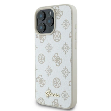 Guess Peony Script Logo MagSafe iPhone 16 Pro Max Case - White